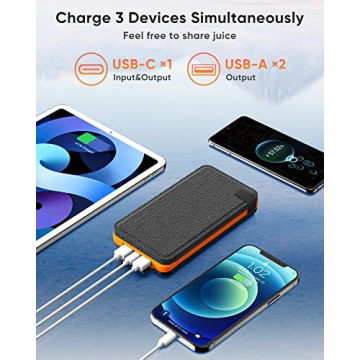 Hiluckey Solar Charger 25000mAh Portable Power Bank