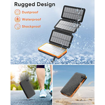 Hiluckey Solar Charger 25000mAh Portable Power Bank