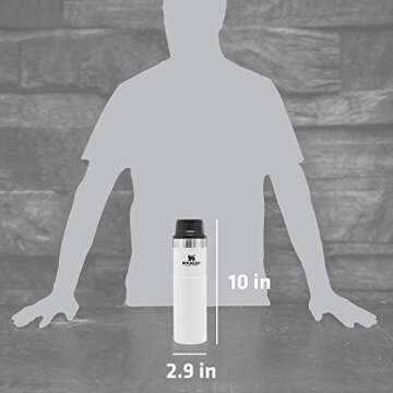 Stanley Classic Trigger Action Travel Mug 20 oz –Leak Proof + Packable Hot & Cold Thermos – Double Wall Vacuum Insulated Tumbler for Coffee, Tea & Drinks – BPA Free Stainless-Steel Travel Cup,Polar