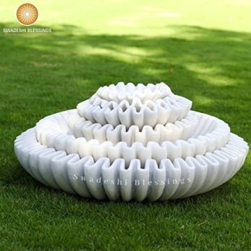 Luxurious Handcrafted Ruffle Marble Bowl for Gifting