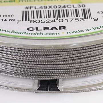 The Beadsmith Flex-Rite Wire – 49 Strand, Nylon Coated, Stainless Steel Beading Wire – Clear Col...