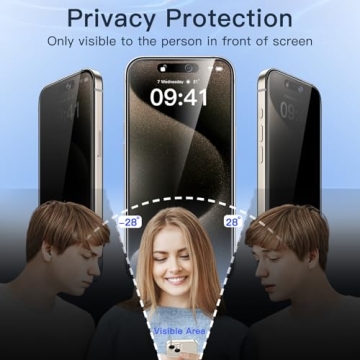 JETech Privacy Screen Protector for iPhone 15 Pro Max