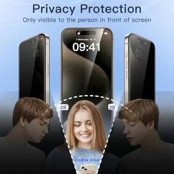 JETech Privacy Screen Protector for iPhone 15 Pro Max