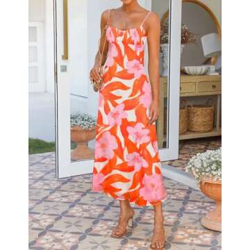 Summer Floral Maxi Dress by ZESICA for Women