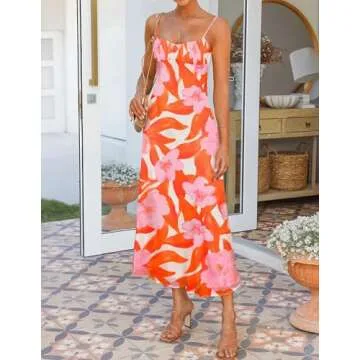 Summer Floral Maxi Dress by ZESICA for Women