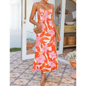 Summer Floral Maxi Dress by ZESICA for Women