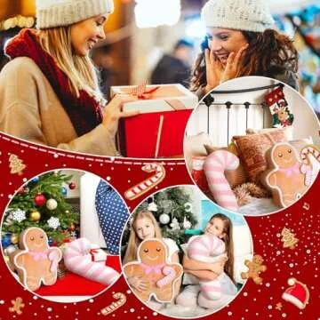Yalikop Christmas Gingerbread Pillow 2 Pcs Set for Holidays
