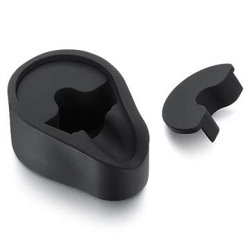 Normcore Portafilter Holder, Portafilter Tamping Station, 304 Stainless Steel With Silicon Espresso Holder Tamper Stand Fits 58mm Espresso Machines Portafilters, Black