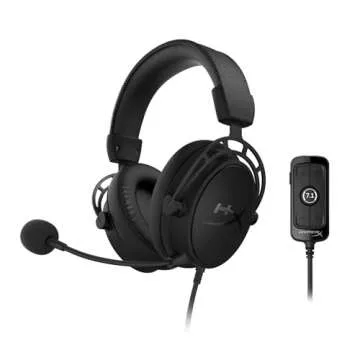 HyperX Cloud Alpha S - PC Gaming Headset, 7.1 Surround Sound, Adjustable Bass, Dual Chamber Drivers, Chat Mixer, Breathable Leatherette, Memory Foam, and Noise Cancelling Microphone – Blackout