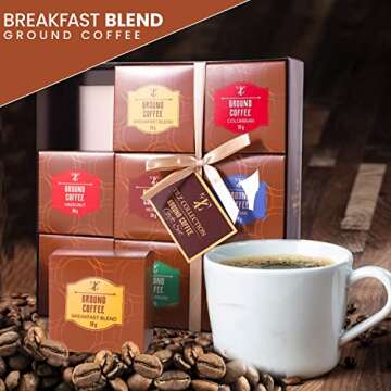 Coffee Gifts - Gourmet Coffee Gift Set |9 Ground Coffee Assortment Gift Set |Coffee Sampler Gift Set, Tasting Kit |Gifts For Coffee Lovers |Ground Coffee Gift Basket |Gifts For Men And Women