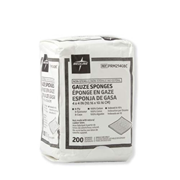 Medline Non-Sterile 4x4 Inch Cotton Gauze Sponges Pack