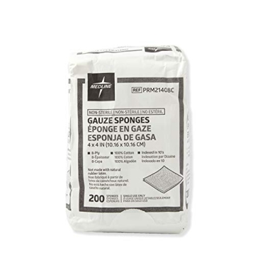 Medline Non-Sterile 4x4 Inch Cotton Gauze Sponges Pack