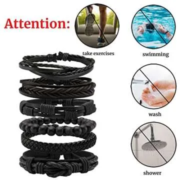 Stylish MILAKOO 6 Pcs Braided Leather Bracelets Set