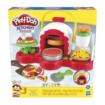 Play-Doh Kitchen Creations Stamp 'n Top Pizza Oven Toy, 5 Modeling Compound Colors, Back to School C...