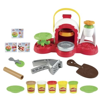 Play-Doh Kitchen Creations Stamp 'n Top Pizza Oven Toy, 5 Modeling Compound Colors, Back to School Classroom Supplies, Play Food & Cooking Toys for Kids, Preschool Toys, Ages 3+