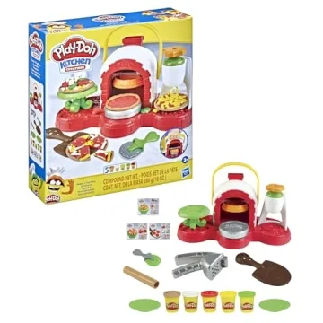 Play-Doh Kitchen Creations Stamp 'n Top Pizza Oven Toy, 5 Modeling Compound Colors, Back to School Classroom Supplies, Play Food & Cooking Toys for Kids, Preschool Toys, Ages 3+