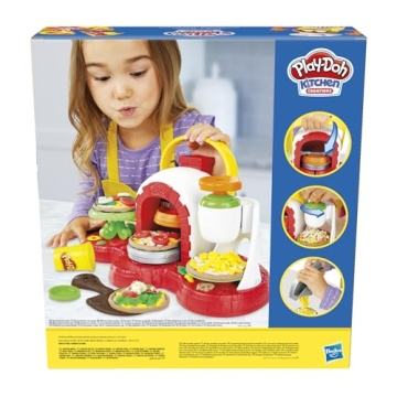 Play-Doh Kitchen Creations Stamp 'n Top Pizza Oven Toy, 5 Modeling Compound Colors, Back to School Classroom Supplies, Play Food & Cooking Toys for Kids, Preschool Toys, Ages 3+