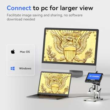 TOMLOV 1000X Coin Microscope with LCD Screen and Lights