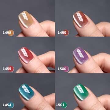 GAOY Glitter Galaxy Cat Eye Gel Nail Polish Set with Magnet for Holographic Cat Eye, Salon Gel Manic...