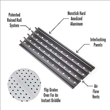 GrillGrate Replacement Grate Set for Weber Genesis II 300 Series | Hard Anodized Aluminum | Includes 5 Interlocking Panels | Not for Genesis 1