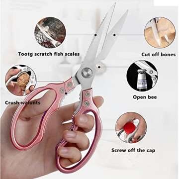 AWinjoy Kitchen Scissors | Heavy Duty, Sharp, Stylish