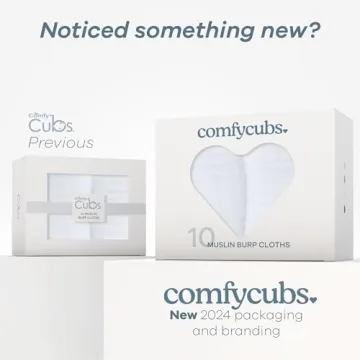 Comfy Cubs Muslin Burp Cloths - Ultra Soft, 10 Pack for Babies