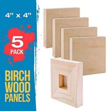 U.S. Art Supply 4x4" Cradled Wood Art Panels - 5 Pack