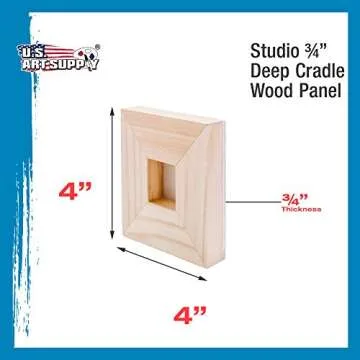 U.S. Art Supply 4x4" Cradled Wood Art Panels - 5 Pack