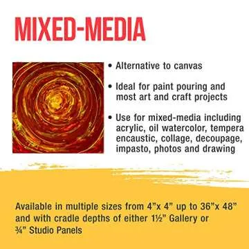 U.S. Art Supply 4x4" Cradled Wood Art Panels - 5 Pack