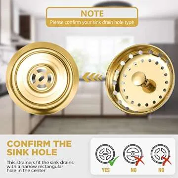 Mudder Kitchen Sink Drain Strainer Set - Rustproof & Stylish