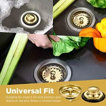 Mudder Kitchen Sink Drain Strainer Set - Rustproof & Stylish