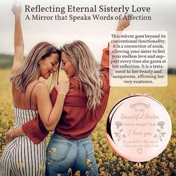 Gorgeous Rose Gold Compact Mirror for Sisters and Friends