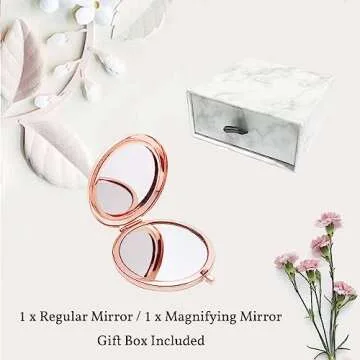 Gorgeous Rose Gold Compact Mirror for Sisters and Friends