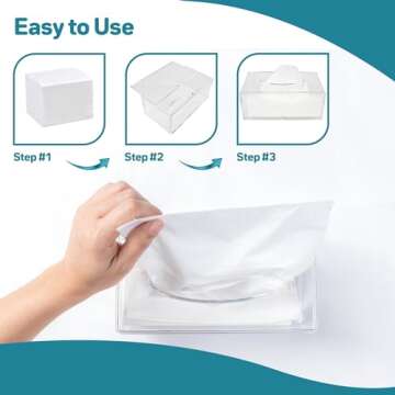 IRENIC AESTHETICS Modern Clear Acrylic Tissue Box Holder/Cover with Magnetic Closure - Stylish, Minimalistic, Durable Design Perfect for Any Room in Your Home or Office