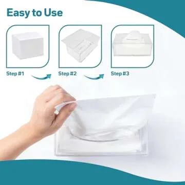 IRENIC AESTHETICS Modern Clear Acrylic Tissue Box Holder/Cover with Magnetic Closure - Stylish, Minimalistic, Durable Design Perfect for Any Room in Your Home or Office