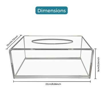 IRENIC AESTHETICS Modern Clear Acrylic Tissue Box Holder/Cover with Magnetic Closure - Stylish, Minimalistic, Durable Design Perfect for Any Room in Your Home or Office