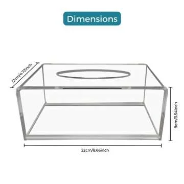 IRENIC AESTHETICS Modern Clear Acrylic Tissue Box Holder/Cover with Magnetic Closure - Stylish, Minimalistic, Durable Design Perfect for Any Room in Your Home or Office