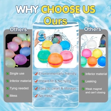 Reusable Water Balloons - 24 PCS Summer Fun Toys