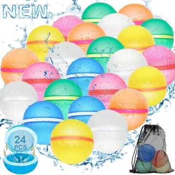 Reusable Water Balloons - 24 PCS Summer Fun Toys