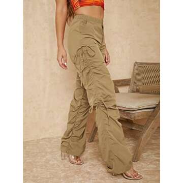 MakeMeChic Women's Cut Out Casual Elastic Waist Pants