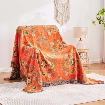 XIBLC Boho Throw Blanket - 100% Cotton | Stylish & Soft