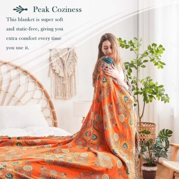 XIBLC Boho Throw Blanket - 100% Cotton | Stylish & Soft