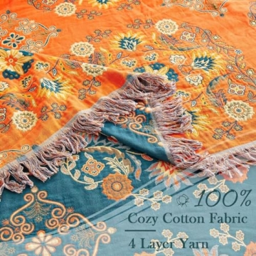 XIBLC Boho Throw Blanket - 100% Cotton | Stylish & Soft