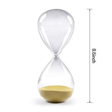 SWISSELITE Hourglass Sand Timers, Hourglass Sand Clock Inspired Glass for Home, Desk, Office Decor (8.5Inch-60Mins Oil Yellow)