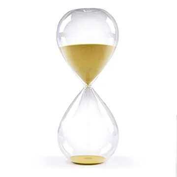 SWISSELITE Hourglass Sand Timers, Hourglass Sand Clock Inspired Glass for Home, Desk, Office Decor (8.5Inch-60Mins Oil Yellow)
