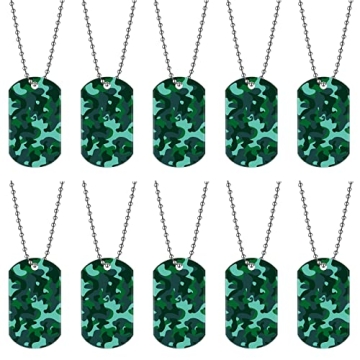 Saintrygo 24 Pcs Camouflage Dog Tags - Fun Party Favors for Kids
