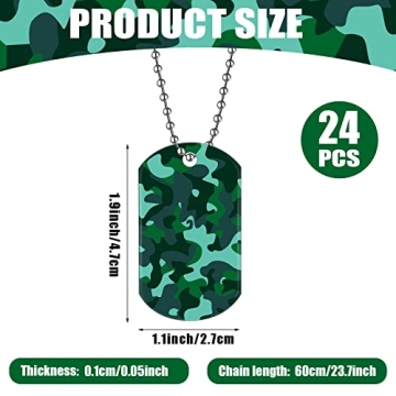 Saintrygo 24 Pcs Camouflage Dog Tags Party Favors