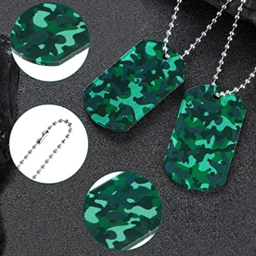 Saintrygo 24 Pcs Camouflage Dog Tags Party Favors