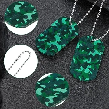 Saintrygo 24 Pcs Camouflage Dog Tags Party Favors