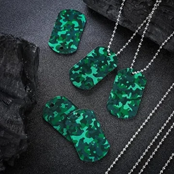 Saintrygo 24 Pcs Camouflage Dog Tags Party Favors